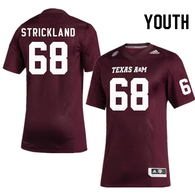 Youth #68 Remington Strickland Texas A&M Aggies College Football Jerseys Stitched Sale-Maroon